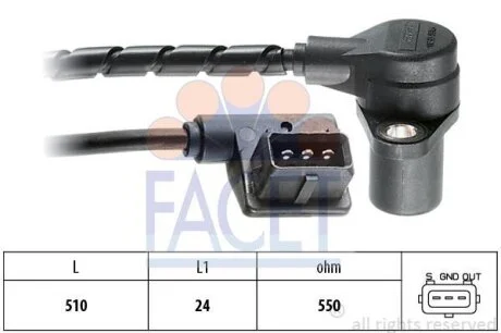 Датчик обертів коленвала BMW 5(E34)/7(E32) 3.0/3.4 (78-95) (9.0065) Facet FACET 90065