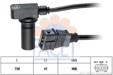 Датчик обертів коленвала Audi 100/80/A4/A6 2.0-4.2 (5-97) (9.0066) Facet FACET 90066
