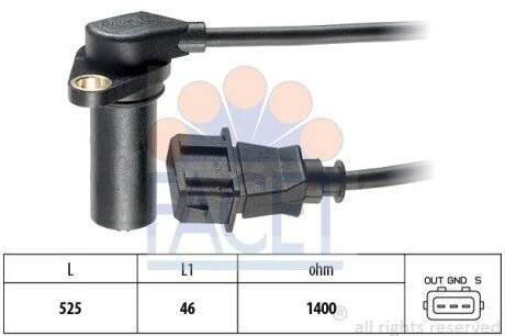 Датчик обертів коленвала VW Caddy/Golf/Passat/Polo/Sharan 1.7/1.9 (93-04) (9.0068) Facet FACET 90068