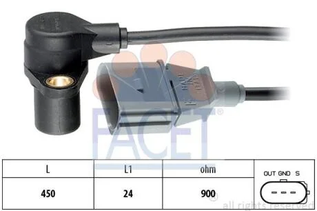 Датчик обертів коленвала VW Golf, Passat B5/Audi A4,A6/Skoda Octavia 1.8-3.0 (96-10) (9.0205) Facet FACET 90205