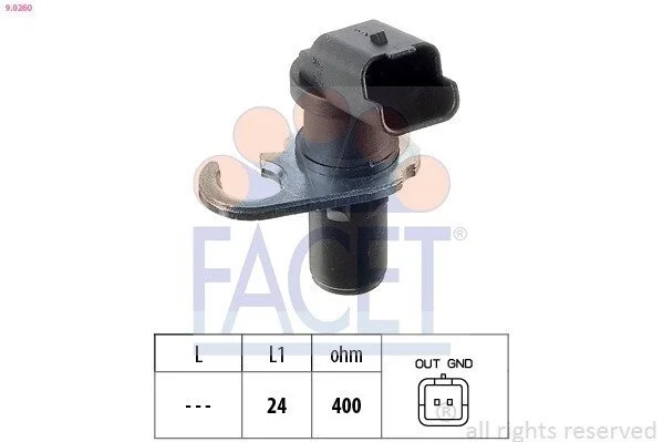 Датчик оборотов коленвала Citroen Jumper/SCUDO/Peugeot 206, 307, 406 1.8-2.2D (98-) (9.0260) Facet FACET 90260 (фото 1)