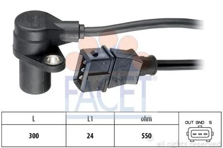 Датчик оборотов коленвала. (9.0272) FACET 90272