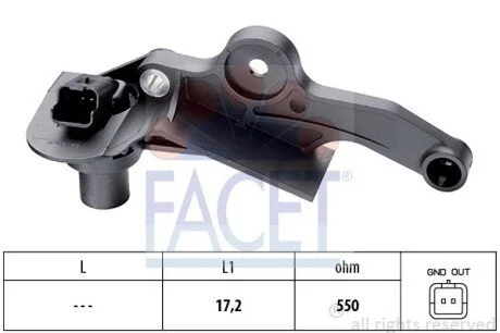 Датчик обертів коленвала Citroen Berlingo, C3,C4, NEMO/Peugeot 206 1.0-1.6ALK 90- (9.0298) FACET 90298