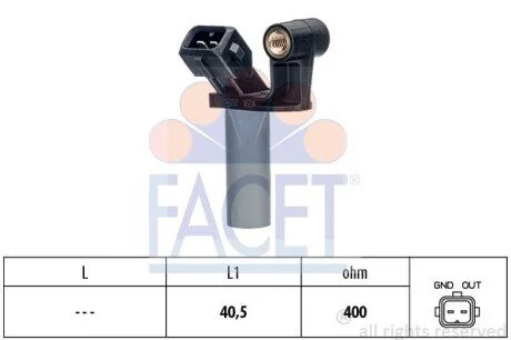 Датчик обертів коленвала Peugeot Boxer 2.2HDI/Ford Transit 2.2/2.4/3.2 TDCi 06- (9.0307) Facet FACET 90307
