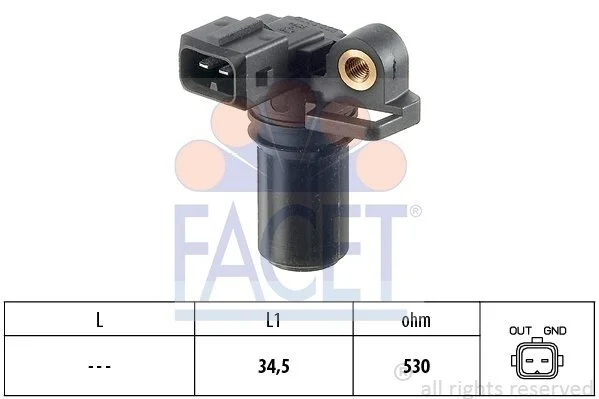 Датчик обертів коленвала Ford C-Max,Focus 1.8TDCI (90PS)/Transit V184/V347 (9.0323) Facet FACET 90323 (фото 1)