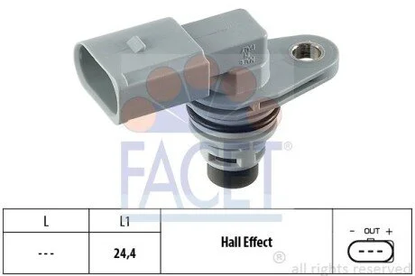 Датчик обертів коленвала VW/Seat/Skoda FABIA, OCTAVIA 1.0-3.6, 95- (9.0368) Facet FACET 90368