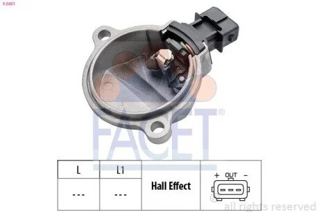 Датчик обертів коленвала Audi 100/80/A4/A6 2.6-2.8 90-01 (9.0401) Facet FACET 90401