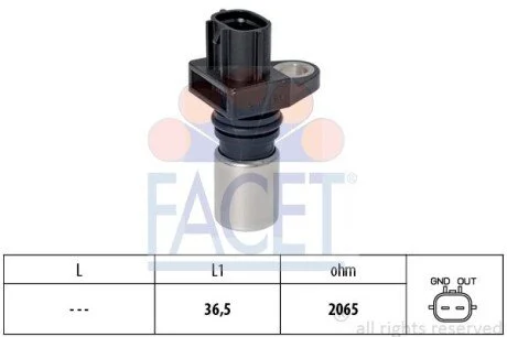 Датчик обертів коленвала Nissan X-trail 2.2 dci (04-13) (9.0417) Facet FACET 90417