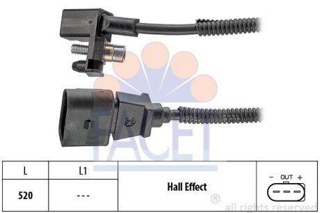 Датчик обертів коленвала Vw New beetle 1.4 (01-10) FACET 9.0443