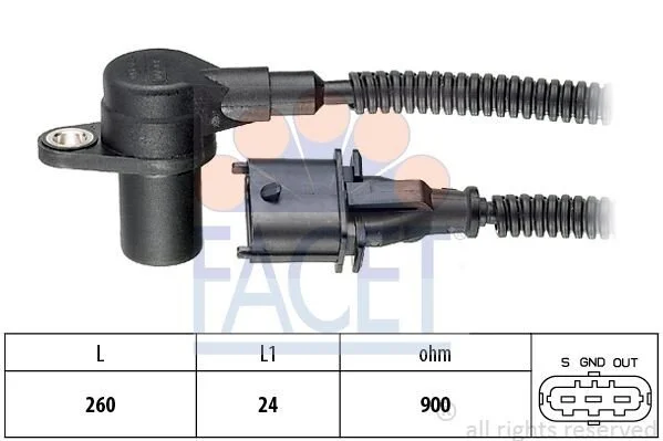 Датчик оборотов коленвала Hyundai H-1 2.5 crdi (03-07) (9.0494) Facet FACET 90494 (фото 1)