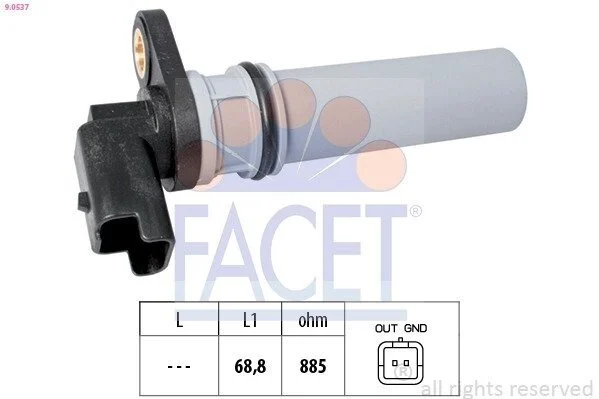Датчик обертів коленвала Fiat Bravo van 1.6 d multijet (08-14) (9.0537) Facet FACET 90537 (фото 1)