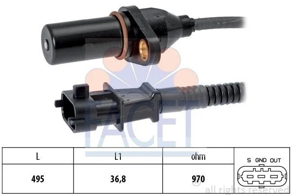 Датчик обертів коленвала Hyundai i30 cw 2.0 crdi (08-12) (9.0563) Facet FACET 90563 (фото 1)
