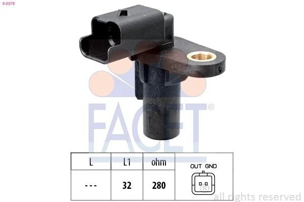 Датчик обертів коленвала Opel Vivaro/ Renault Laguna II/Megane III 1.4-1.9dCi-2.0 01- (9.0579) Facet FACET 90579 (фото 1)