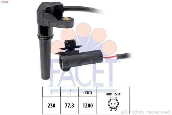 Датчик обертів коленвала Citroen Jumpy / Peugeot Expert / Renault Kangoo 1.4-2.0 i (97-) (9.0617) Facet FACET 90617 (фото 1)