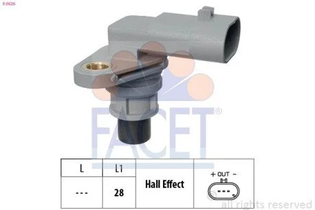 Датчик обертів коленвала Fiat Doblo/Ducato / Opel Combo 1.6-2.0 D/CDTI (10-) (9.0626) Facet FACET 90626
