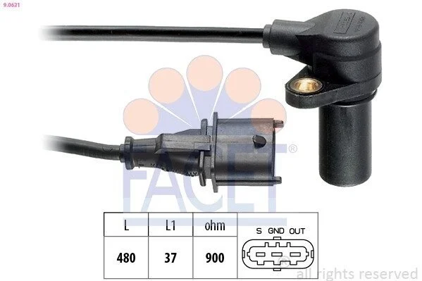 Датчик обертів коленвала Fiat PUNTO,BRAVA,BRAVO/Lancia KAPPA 1.9D/2.4D (96-) (9.0631) Facet FACET 90631 (фото 1)