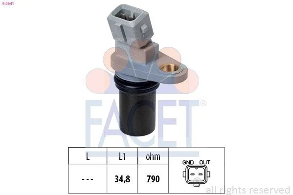 Датчик обертів коленвала а Smart 451/452 0.7-1.0 i/Turbo/CDi 03-> (9.0641) Facet FACET 90641 (фото 1)