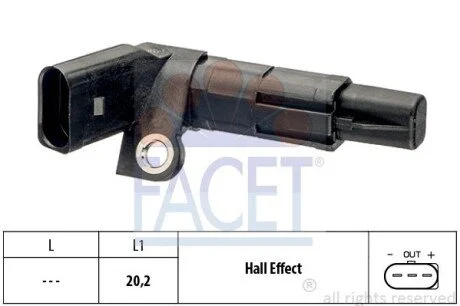 Датчик обертів коленвала Skoda Fabia/VW Polo 1.2i 01- (9.0683) Facet FACET 90683
