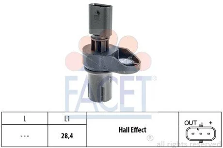 Датчик обертів коленвала BMW 1/2/3/4/5/6/7/X1/X3/X4/X5/X6 1.6-3.0 d 03- (9.0757) Facet FACET 90757