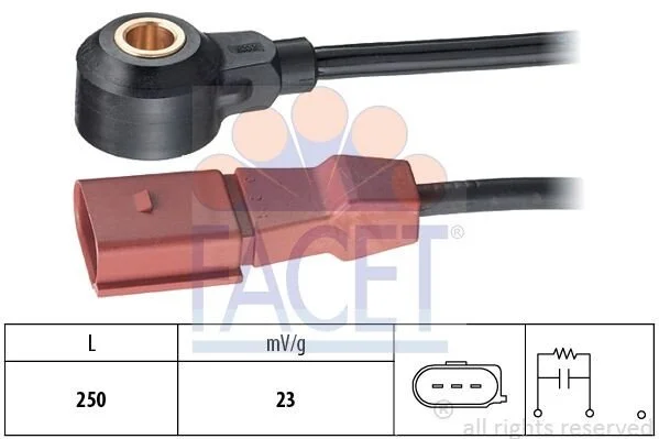 Датчик детонації Seat Leon 1.8 20v (99-06) (9.3035) Facet FACET 93035 (фото 1)