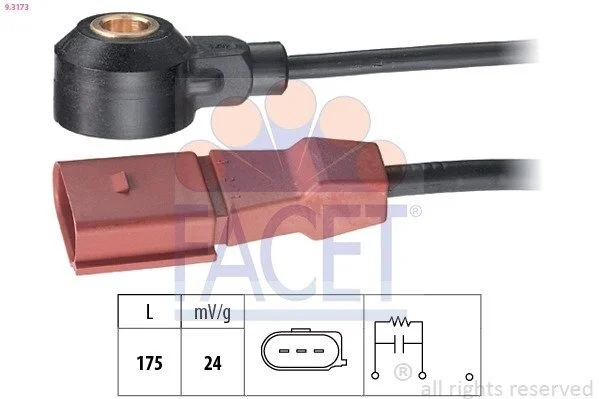 Датчик детонации Vw Passat 2.0 fsi (05-10) (9.3173) Facet FACET 93173 (фото 1)