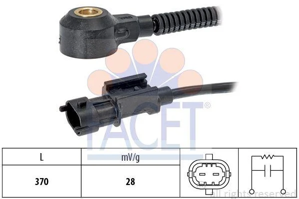 Датчик детонації Hyundai Accent, i20, i30 (14-)/KIA Ceed, Rio (13-) 1.4 Mpi, CVVT, LPG Facet FACET 93252 (фото 1)