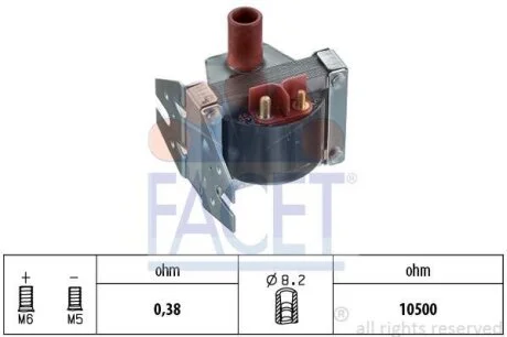 Котушка запалення Mercedes Benz W124/126/140/201 M102/103/116/117/119 79-> (9.6078) Facet FACET 96078