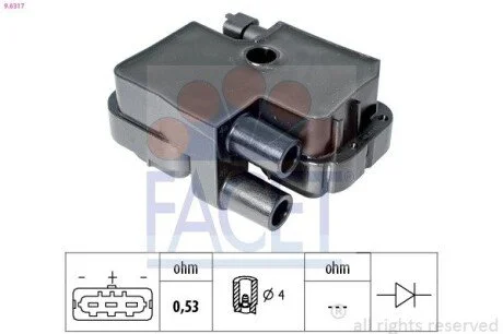 Котушка запалення MB Vito(639) 03- (9.6317) Facet FACET 96317