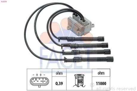 Катушка воспаления SANDERO/LOGAN 1.2 16V 06- (9.6319) Facet FACET 96319