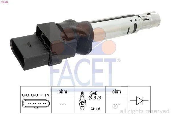 Котушка запалення Audi Tt 3.2 v6 quattro (06-10) (9.6334) Facet FACET 96334 (фото 1)