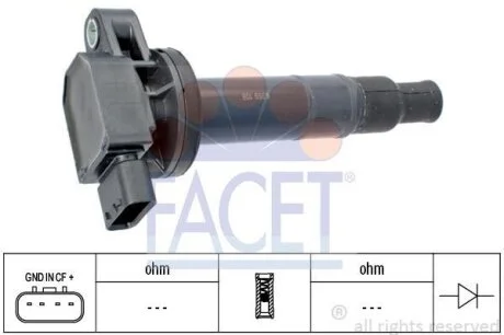 Котушка запалення Toyota Prius 1.5 (nhw2_) (03-09) (9.6359) Facet FACET 96359