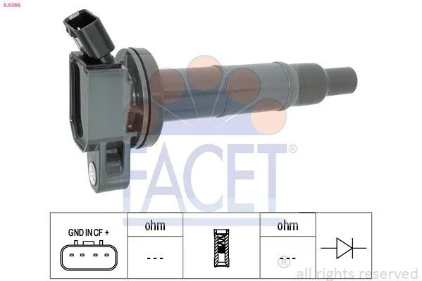 Котушка запалення Camry/Rav 4 2.0-2.4 00-13 (9.6366) Facet FACET 96366 (фото 1)