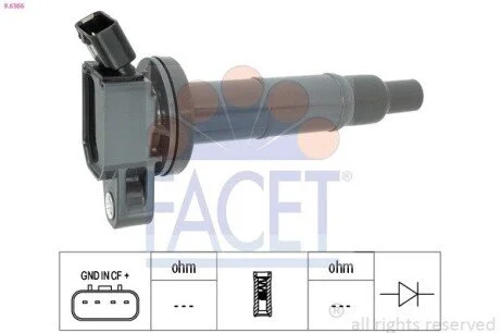 Котушка запалення Camry/Rav 4 2.0-2.4 00-13 (9.6366) Facet FACET 96366
