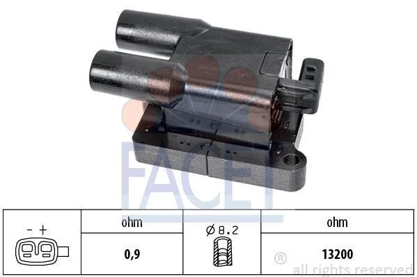 Катушка зажигания (на два циліндри) Hyundai i10 (03-)1.1i (9.6396) Facet FACET 96396 (фото 1)