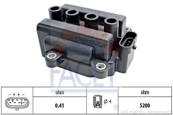 Котушка запалювання Renault Logan (05-), Clio (01-) 1.0i, 1.2 16V (9.6418) Facet FACET 96418 (фото 1)