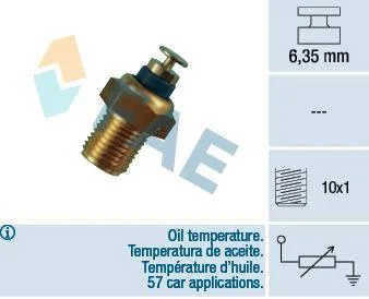 Датчик температури оливи AUDI 100 C3, 100 C4, 80 B3, 80 B4, A4 B5, A6 C4, A6 C5 1.4-2.8 03.83- FAE 32200