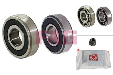 Комплект підшипників призначених для монтажу на маточину, кулькові з елементами монтажу.. FAG 713 6231 40