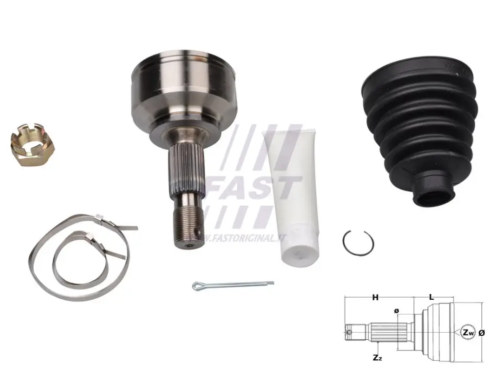 ШРУС Fiat Scudo (07-) 1.6d Fast FAST FT25090K (фото 1)