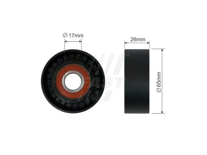 Ролик ременя генератора натяжний Fiat Linea (07-)/Opel Astra J,H,Corsa C,D/CIitroen Berlingo (08-),C3 (03-,09-),C4,C5 Fast FAST FT44539 (фото 1)