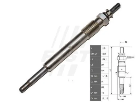 - СВІЧКА РОЗЖАРЕННЯ FIAT DUCATO 02> 2.0 JTD/HDI FAST FT82732