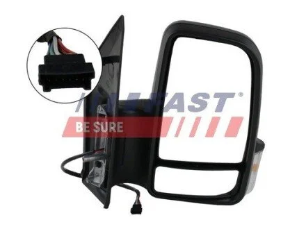 Дзеркало електр. коротке прав Mercedes Sprinter 906 (06-) з підігрівом 6 PIN Fast FAST FT88338
