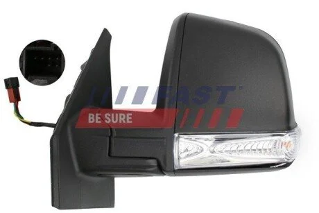 Дзеркало ліве електро з повторювачем 6 пінів Fiat Doblo (09-)  Fast FAST FT88348