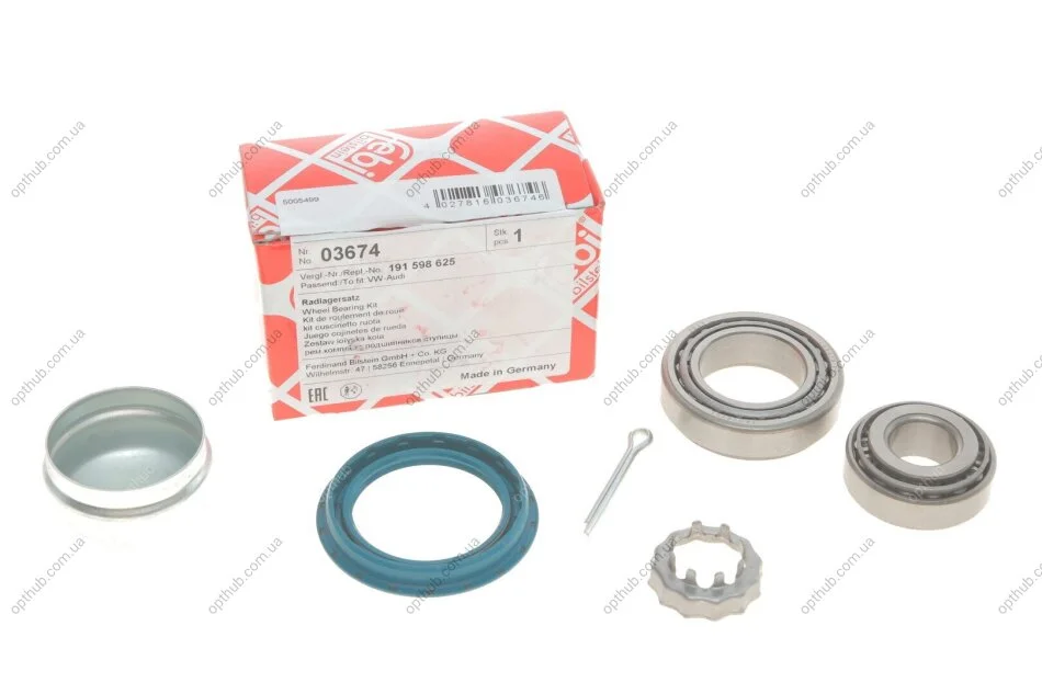 Подшипник ступицы колеса AUDI, SEAT, VW задн. мост (Пр-во FEBI) FEBI BILSTEIN 03674 (фото 1)