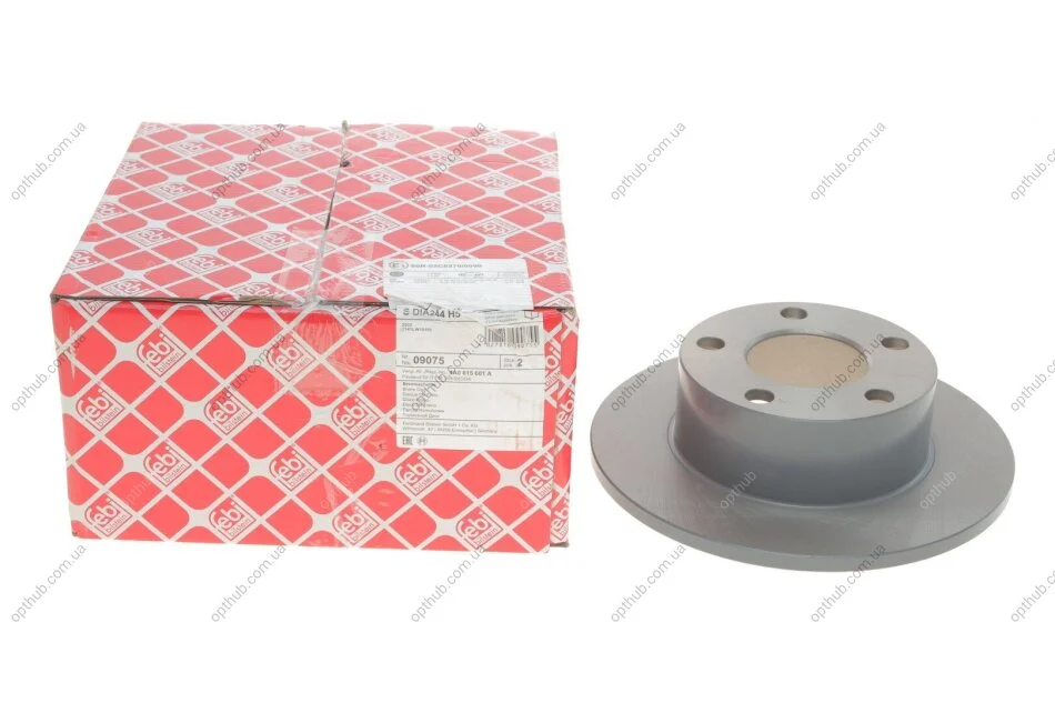 Диск гальмівний (задній) Skoda Superb/VW Passat 96-08 (245x10mm) UA63 FEBI BILSTEIN 09075 (фото 1)