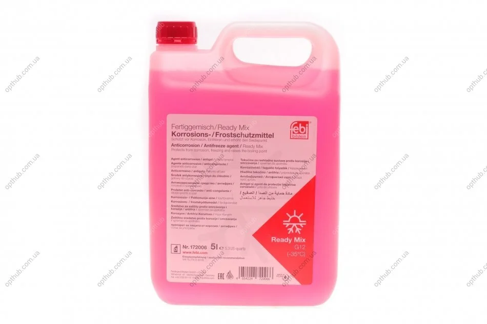 Антифриз FEBI червоний Ready Mix -35C G12 (Каністра 5л) FEBI BILSTEIN 172006 (фото 1)