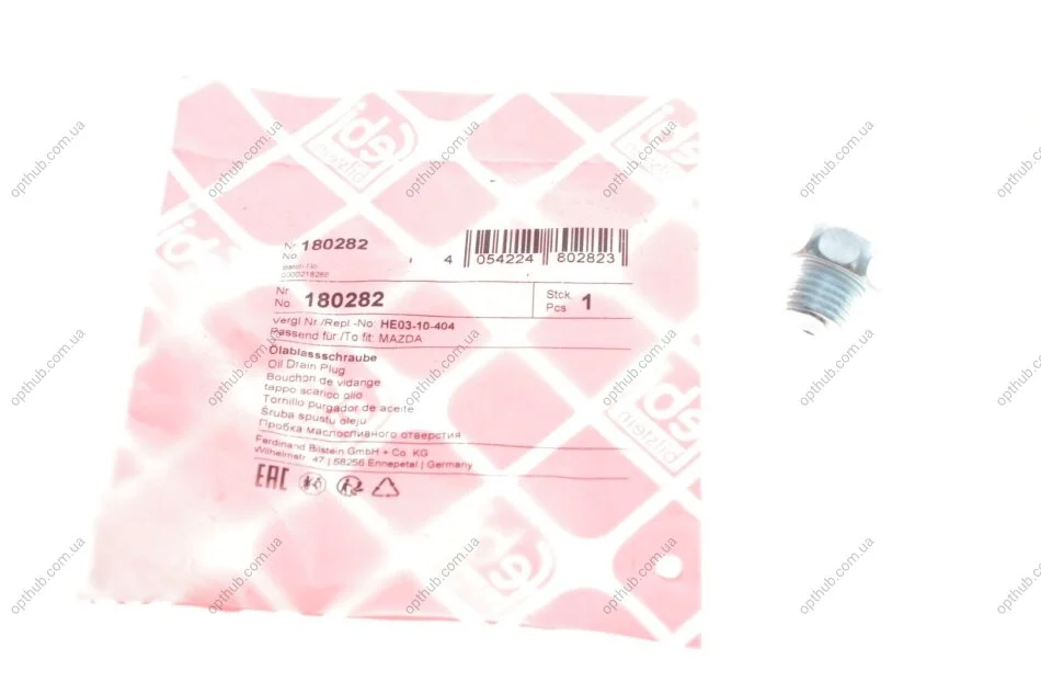 Болт зливу оливи VW T4 1.9 D 90-95 (M14x1.5/ L=10) (opt-om) FEBI BILSTEIN 180282 (фото 1)