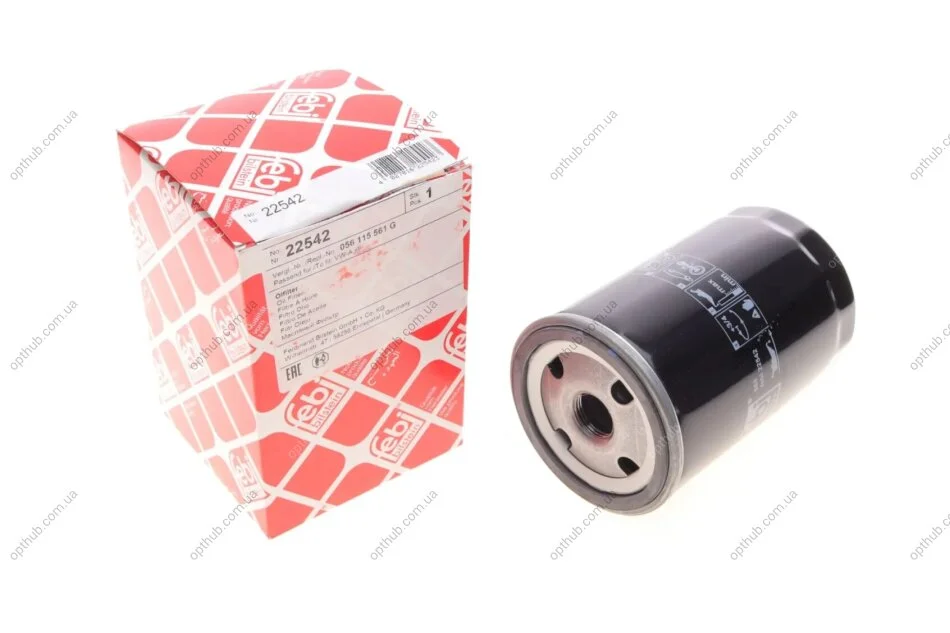 Фільтр масляний VW Caddy/Golf I/II/III/Passat -96/Audi 80/100 -94/A6 -97 UA63 FEBI BILSTEIN 22542 (фото 1)