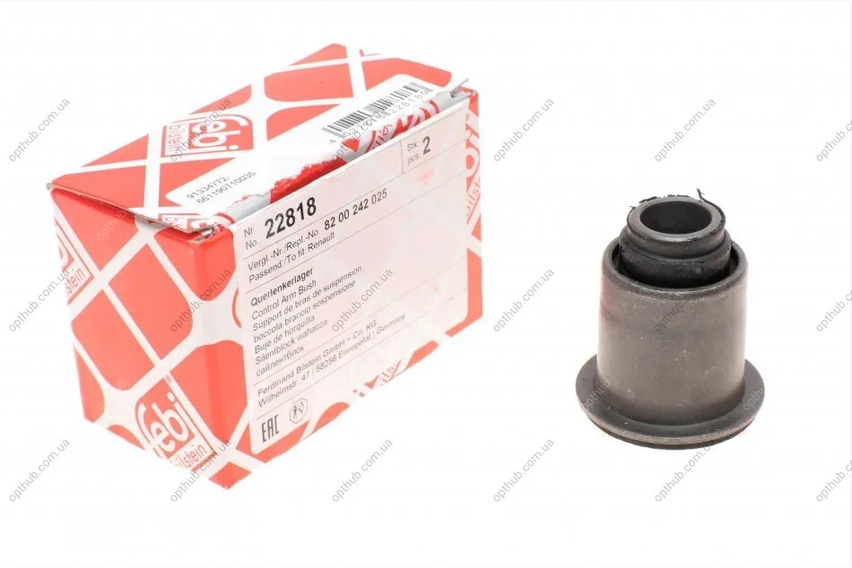 Сайлентблок важеля RENAULT вісь, (Вир-во Febi) FEBI BILSTEIN 22818 (фото 1)