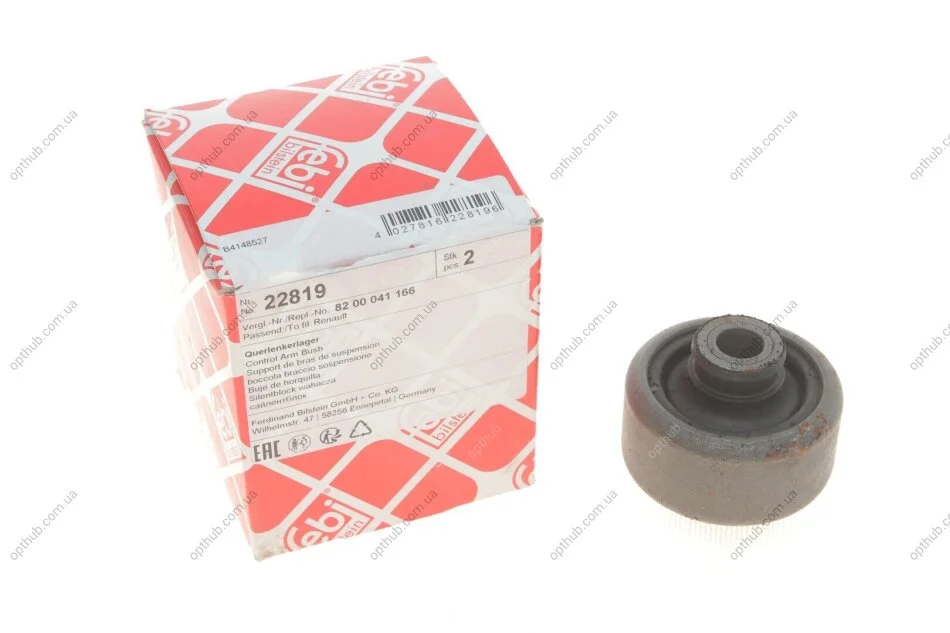 Сайлентблок важеля RENAULT MEGANE передн. вісь, задн. (Вир-во Febi) FEBI BILSTEIN 22819 (фото 1)