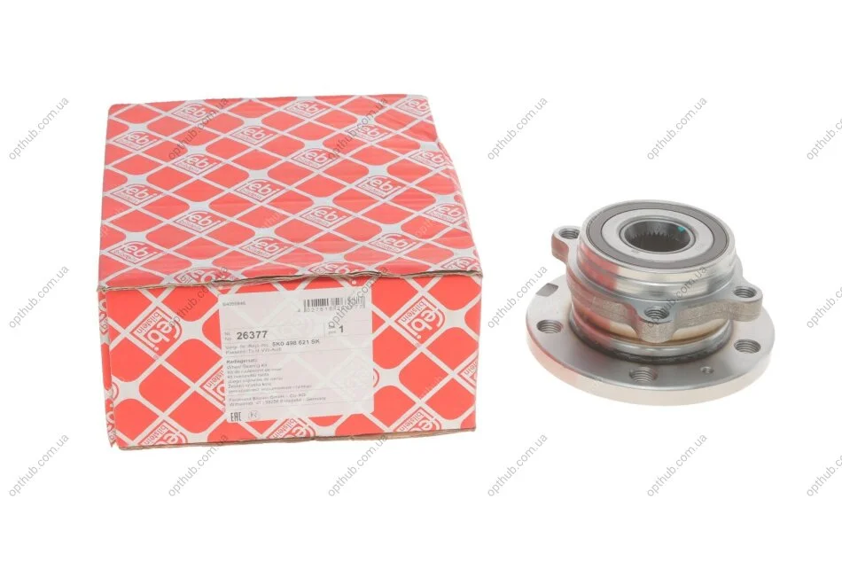 Підшипник маточини (передньої) VW Caddy III/IV/ Golf V 03- (4 болти) UA63 FEBI BILSTEIN 26377 (фото 1)